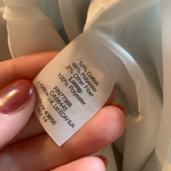 J Crew Shiny Striped Mini Skirt Womens SZ 6 Cotton Stretch Metallic WhiteZipper - Picture 7 of 7